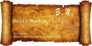 Belli Martin névjegykártya